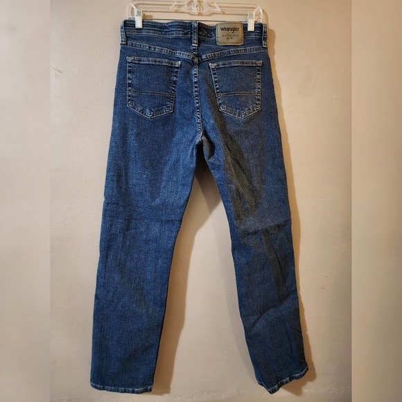 Wrangler Mens Straight Leg Jeans Size 30 x 30 Dark Blue Comfort Waist - Picture 6 of 8